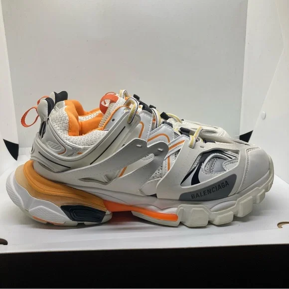 Balenciaga White Orange Womens 8 Layered Track Sneaker shoes - Picture 3 of 10